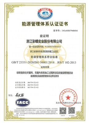 Energy Management System Certification Certificate